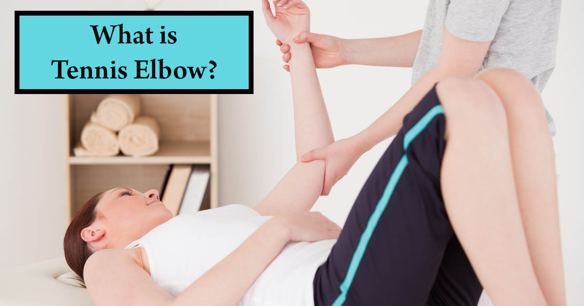 Understanding Tennis Elbow: A Physical Therapist's Perspective on Tendinosis. Picture of a young caucasian female lying on the exam table while a young caucasian male physical therapist is checking her arm and elbow.