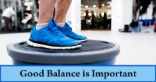10 Essential Practices for Maintaining Balance as You Age. Picture of a caucasian male standing on a balance equipment